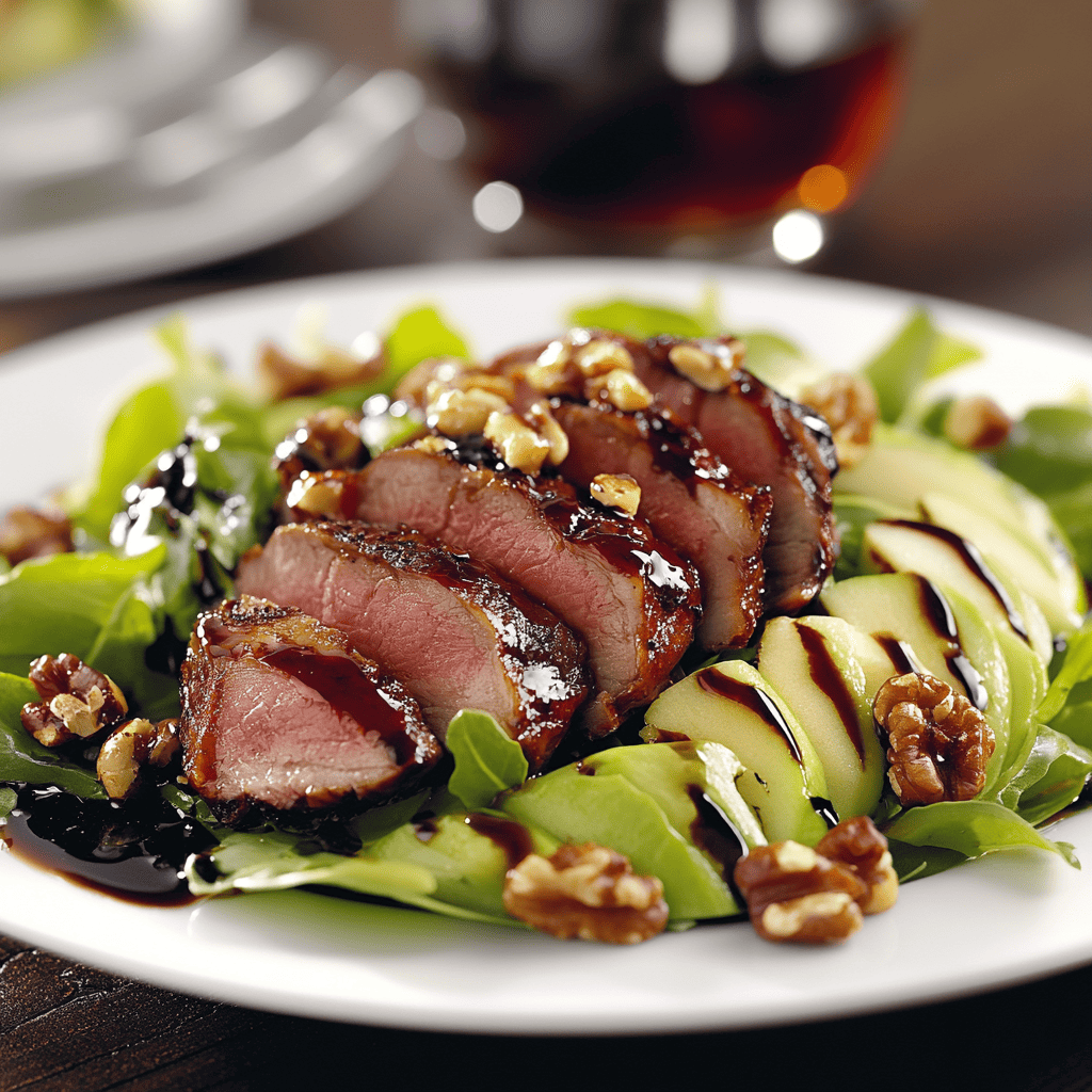 Salade aux magrets de canard sauce