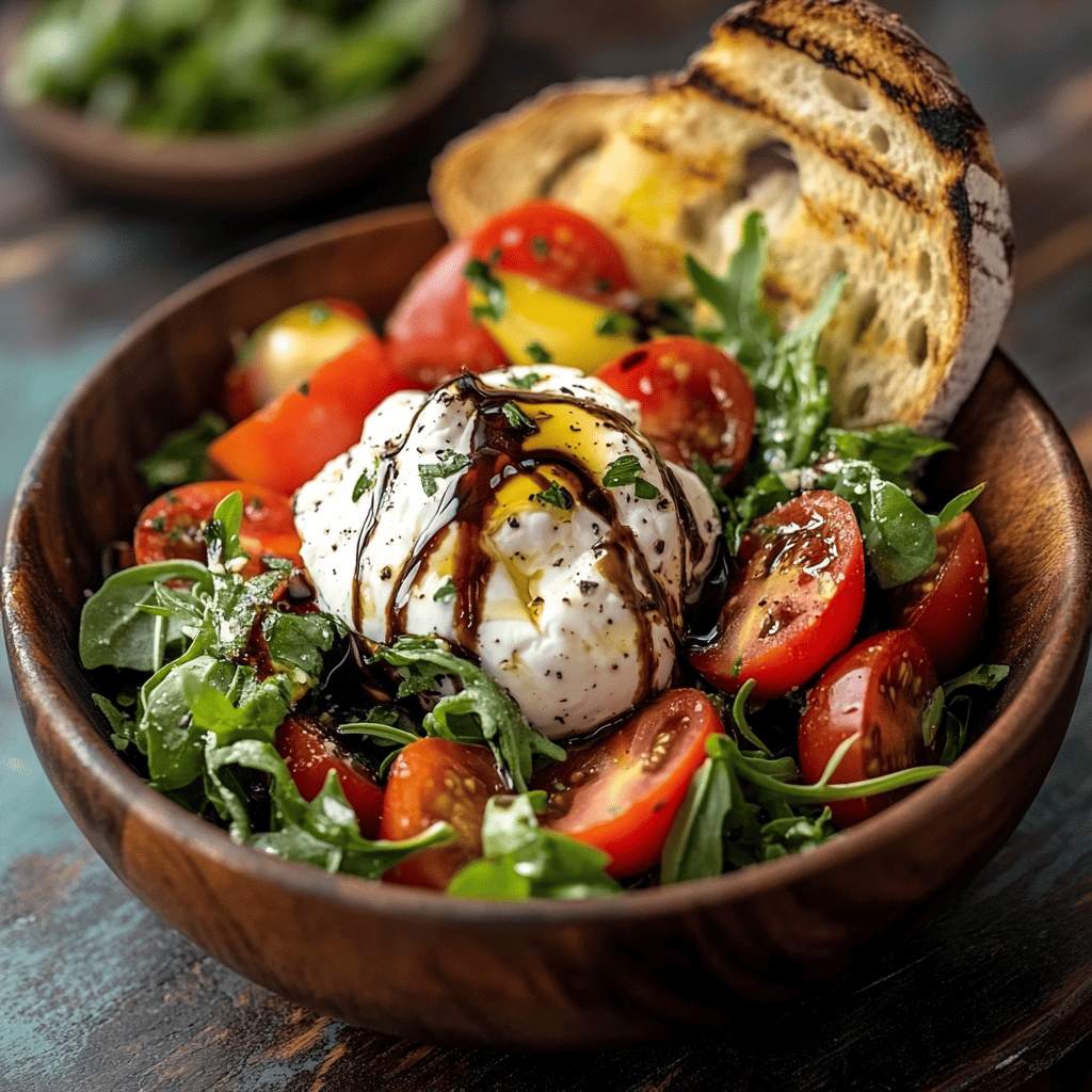 Salade burrata sauce
