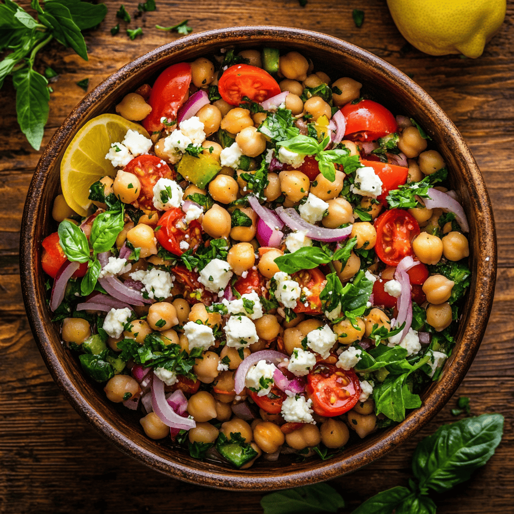 Salade pois chiche feta