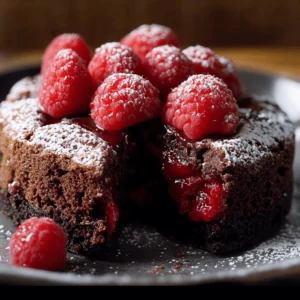 fondant au chocolat et framboise