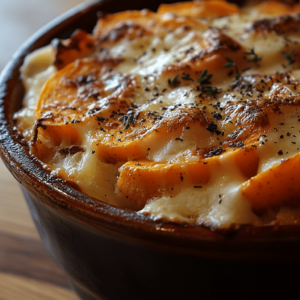 gratin de patate douce et pomme de terre