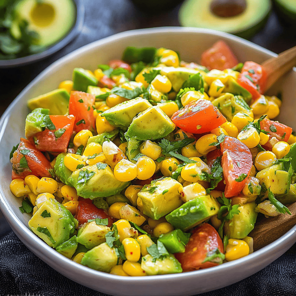 salade d'avocat et mais