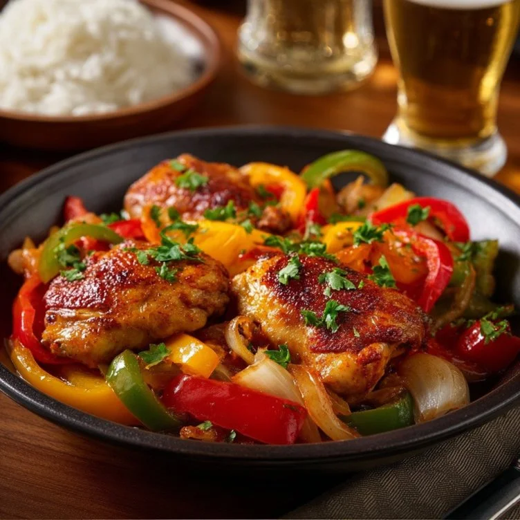 Poulet basquaise aux 3 poivrons