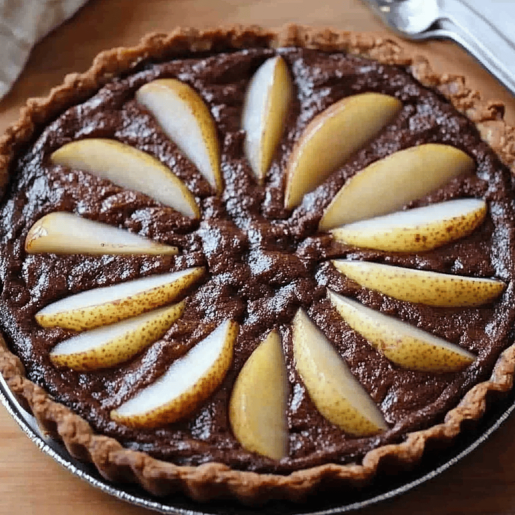 tarte au chocolat aux poires