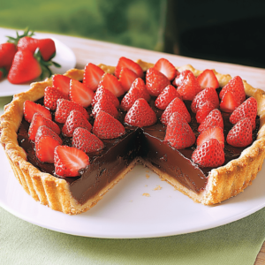 tarte au chocolat et fraise