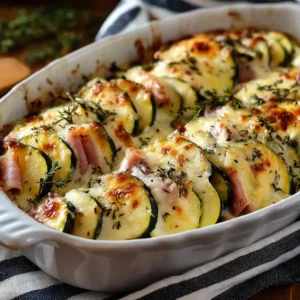 Gratin de courgettes au jambon et fromage