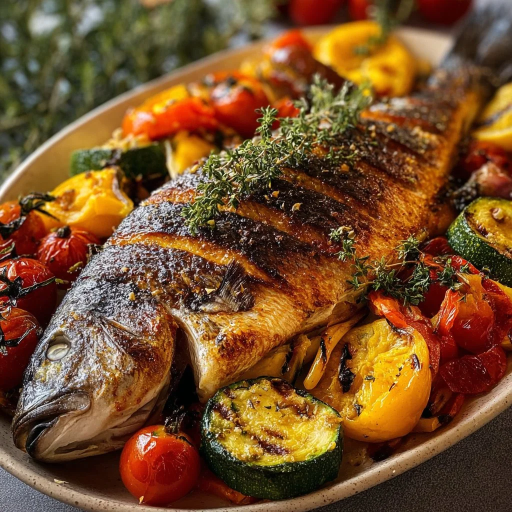 Dorade au four et ses légumes