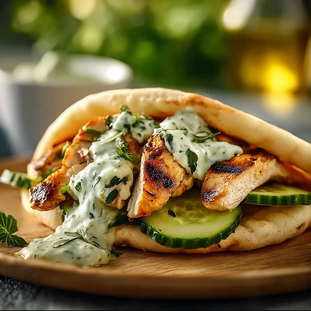 Gyros de poulet grec avec tzatziki