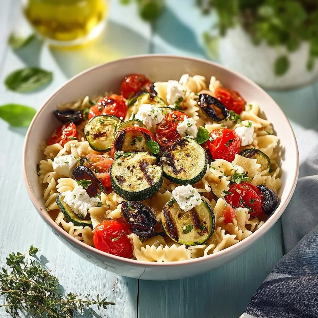 Pâtes Aux Légumes Rôtis Et À La Feta