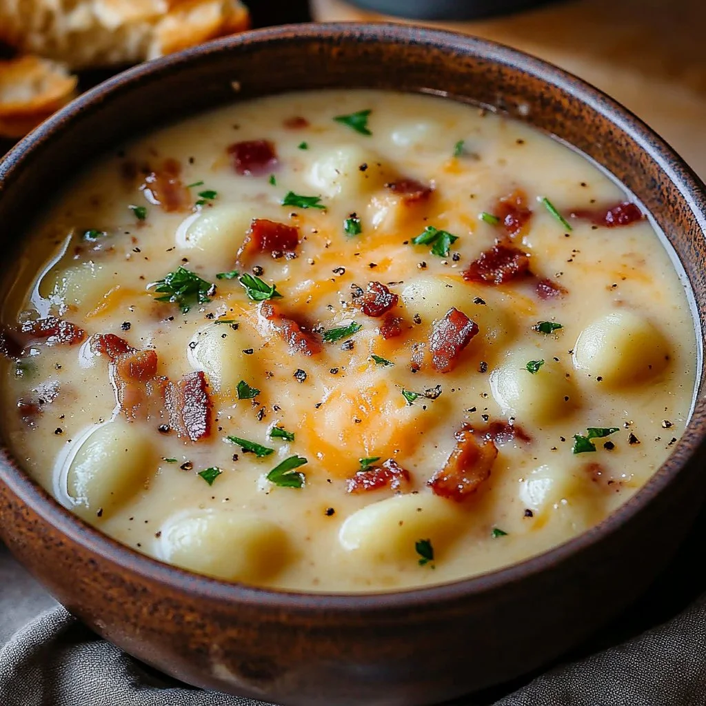 Bacon Cheddar Gnocchi Soup
