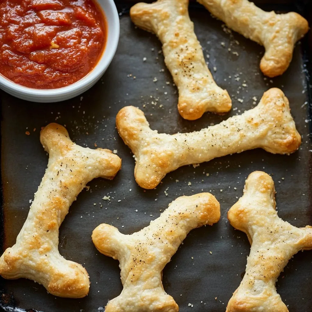 Cheesy Halloween Breadstick Bones