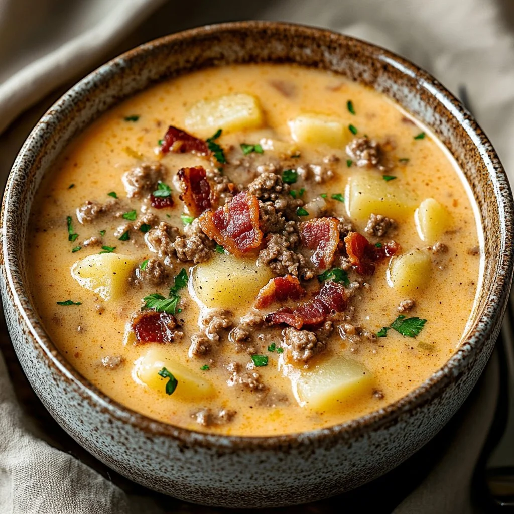 Crockpot Cheeseburger Soup