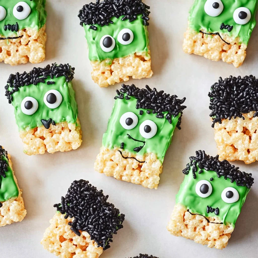 Frankenstein Halloween Rice Krispie Treats