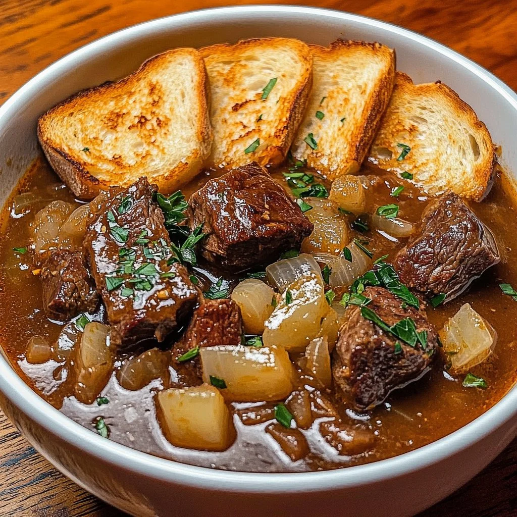 French Onion Beef Short Rib Soup