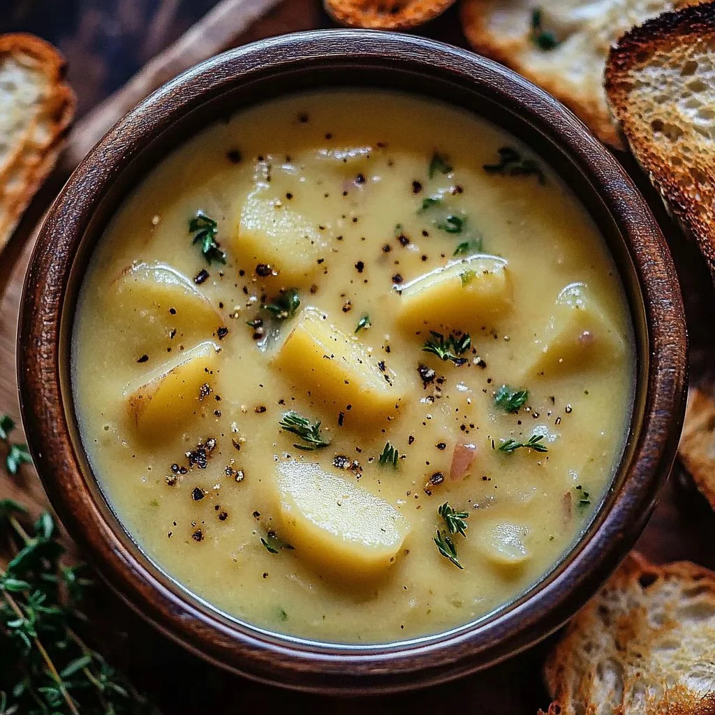 Cheddar Garlic Herb Potato Soup