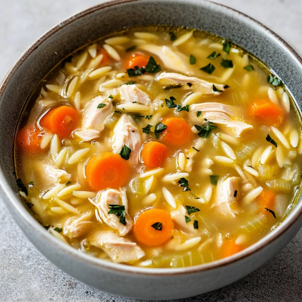 Lemon Chicken Orzo Soup
