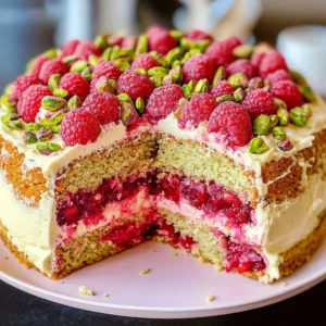 Raspberry Pistachio Cake