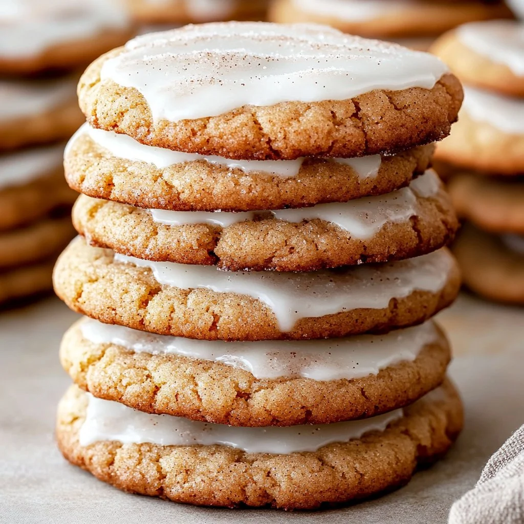Freshly baked apple cider cookies sprinkled with cinnamon and nutmeg