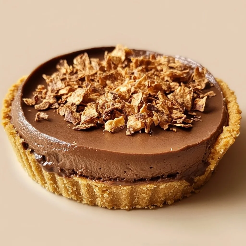 Delicious Cadbury Flake Mousse Tart with chocolate and mousse layers