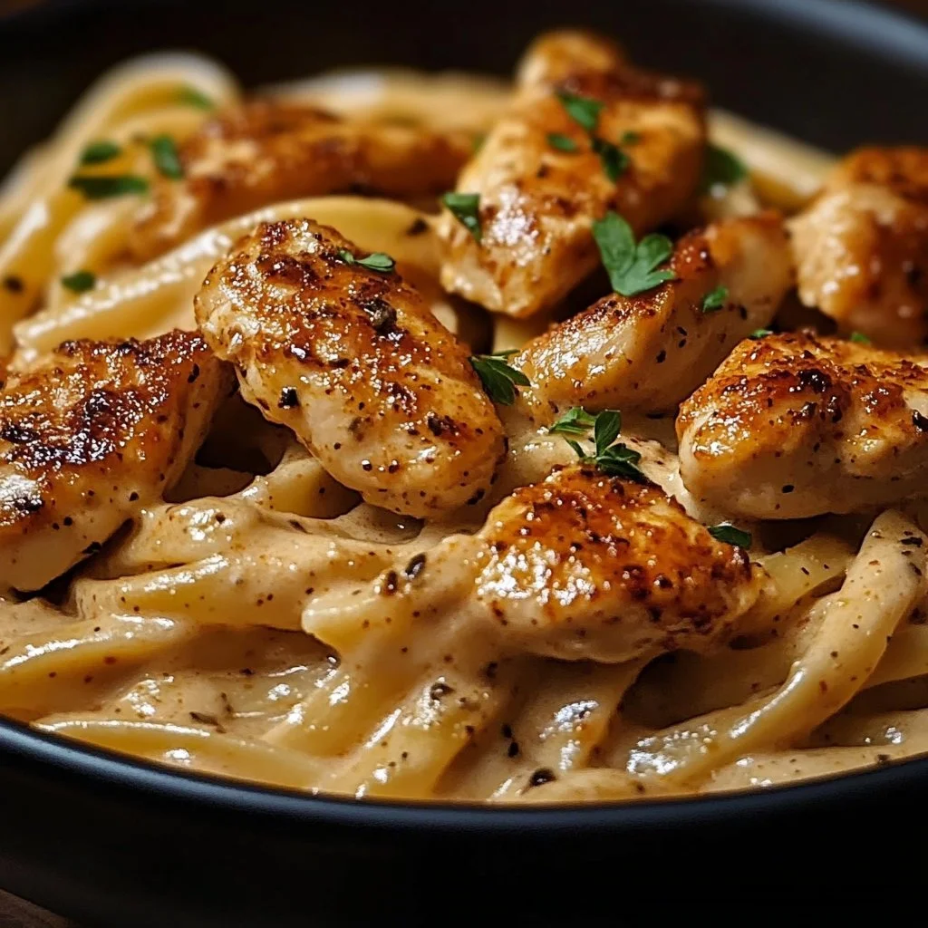 Delicious Cajun Chicken Pasta served in a creamy sauce with vegetables