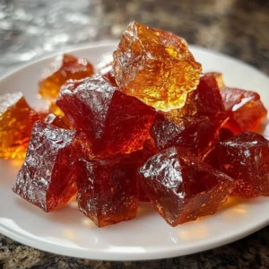 Colorful Cinnamon Rock Candy pieces in a decorative jar