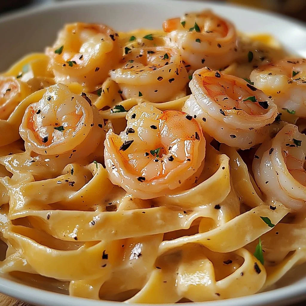Creamy Shrimp Fettuccine Pasta