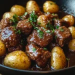 Garlic Butter Beef Bites with Potatoes