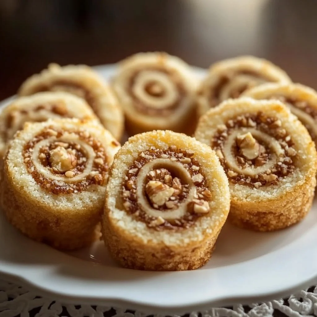 Delicious Italian Nut Roll Cookies on a plate, showcasing their rich textures and flavors.