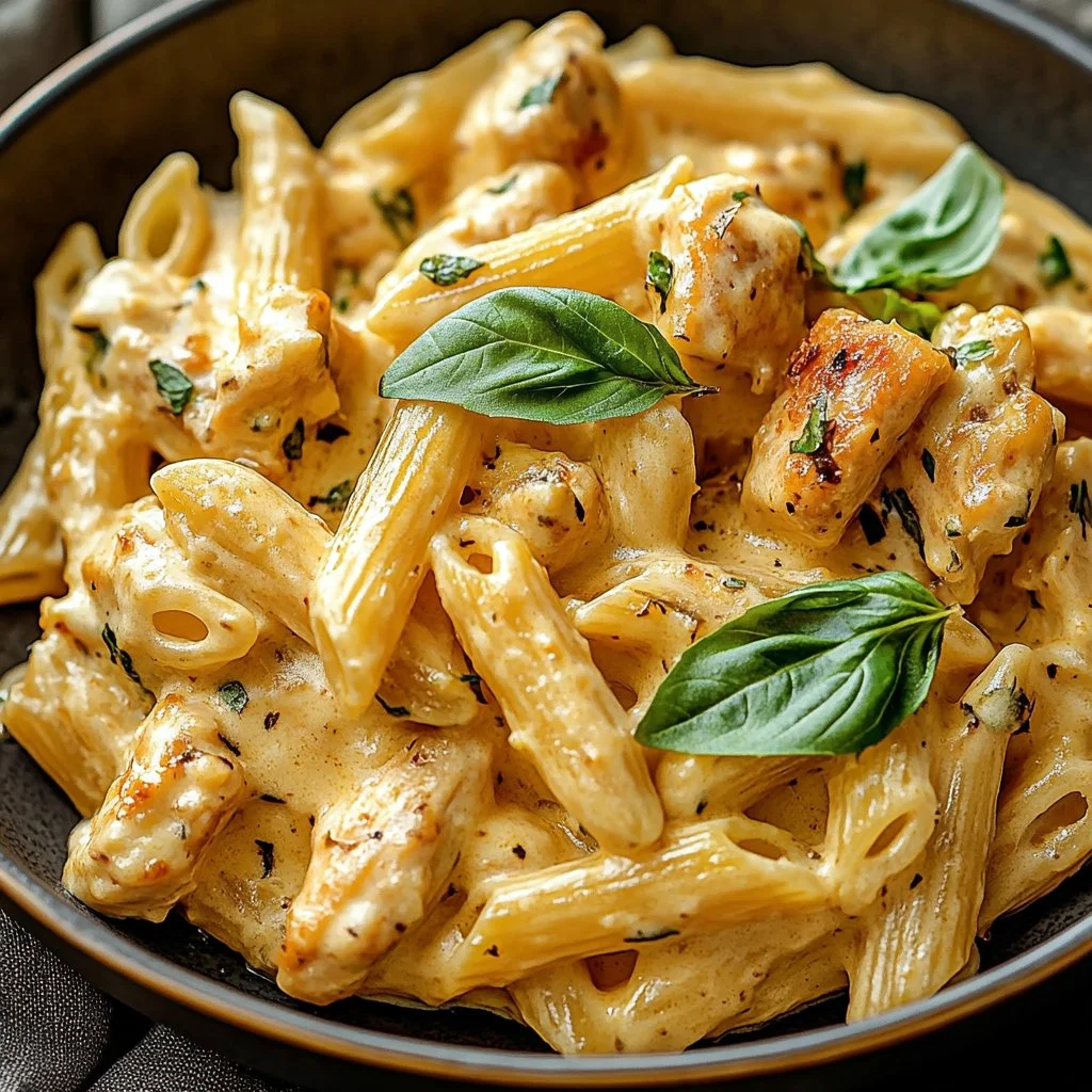 Delicious Marry Me Chicken Pasta dish served with fresh herbs and creamy sauce