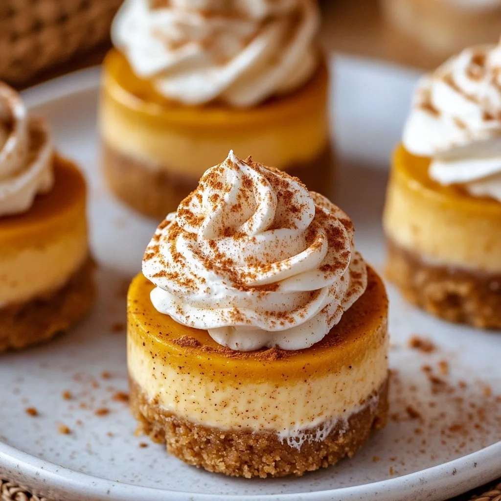 Mini No-Bake Pumpkin Cheesecakes