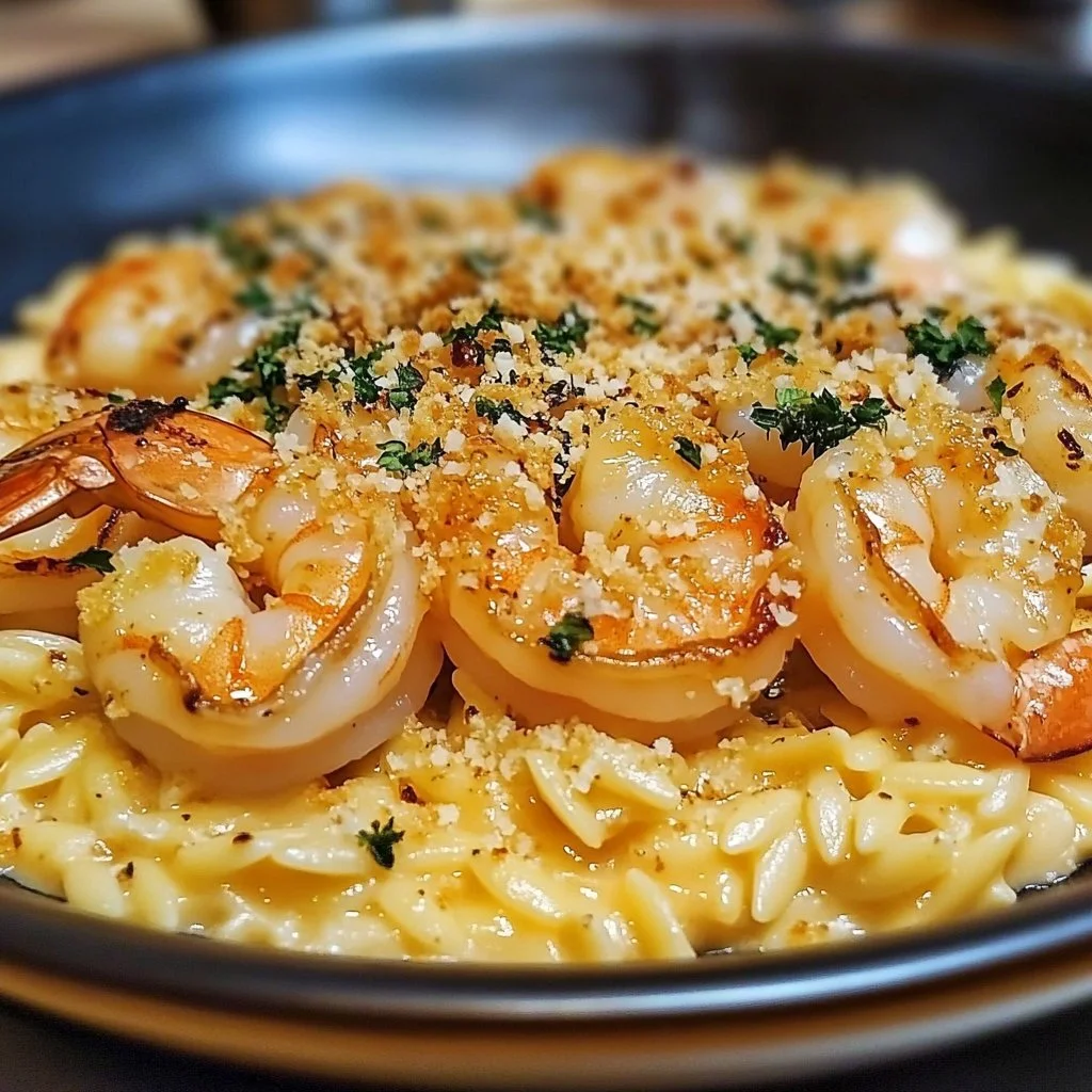 One Pan Parmesan Orzo With Shrimp