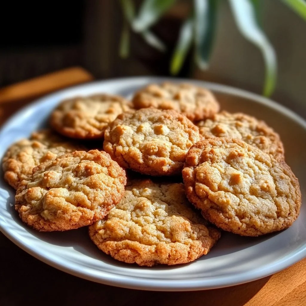 Delicious Peanut Butter Banana Cookies on a rustic wooden table