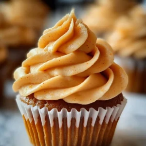 Delicious Pumpkin Spice Buttercream frosting on cupcakes