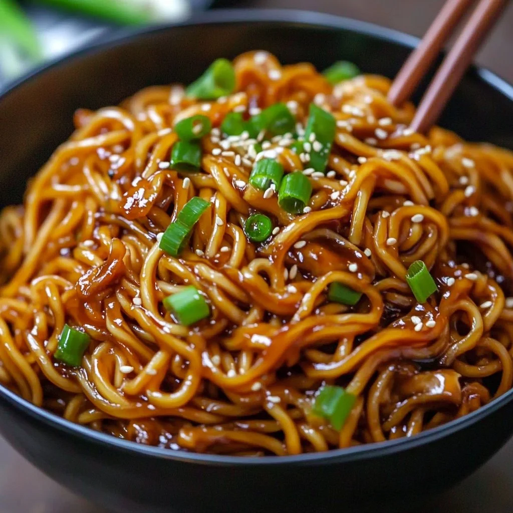 Sticky Garlic Chicken Noodles