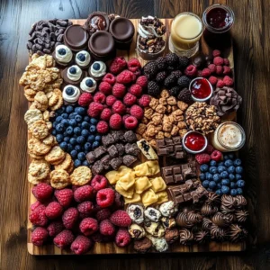 Thanksgiving dessert charcuterie board featuring seasonal sweets and treats