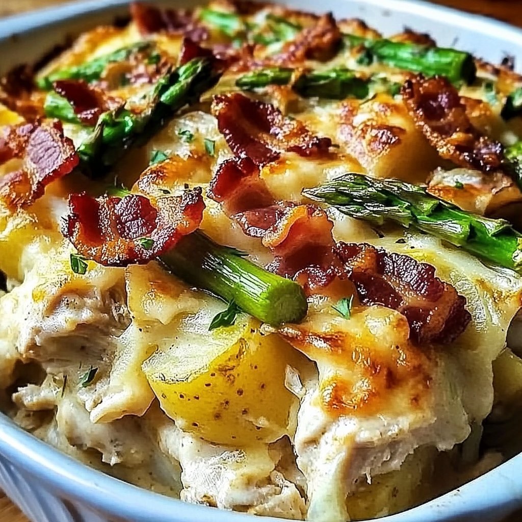 Create a Flavorful Asparagus & Bacon Chicken Potato Casserole Today!