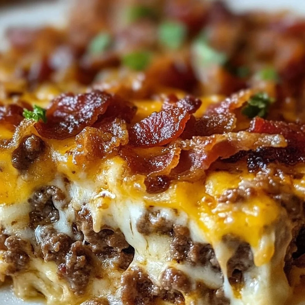 Low-Carb Bacon Cheeseburger Casserole