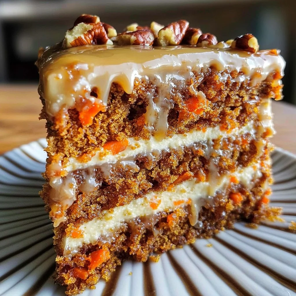 Caramel Pecan Carrot Heaven Cake