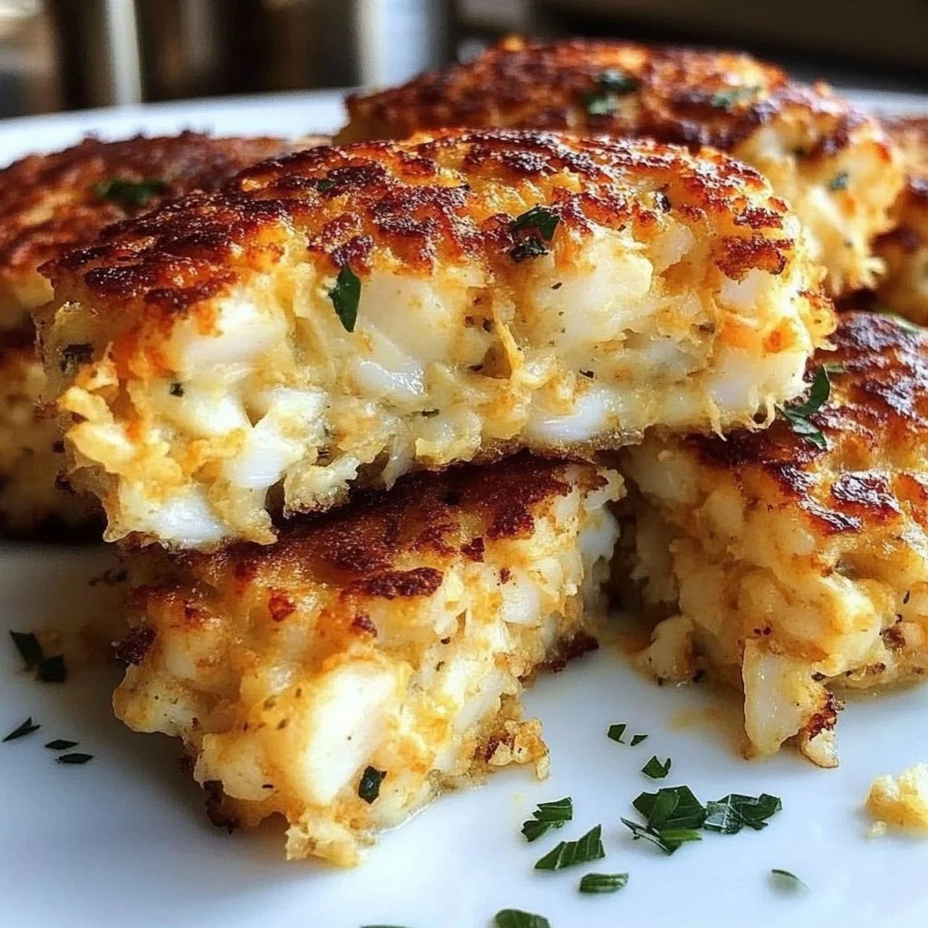 Delicious Cheddar Bay Crab Cakes with crab and cheese