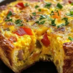 Cheesy Breakfast Biscuit Frittata