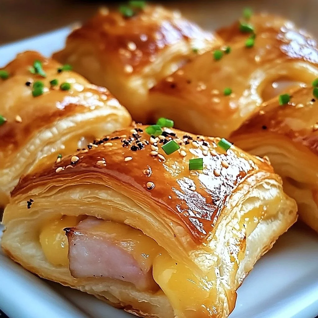 Cheesy Ham Puff Pastry Bites