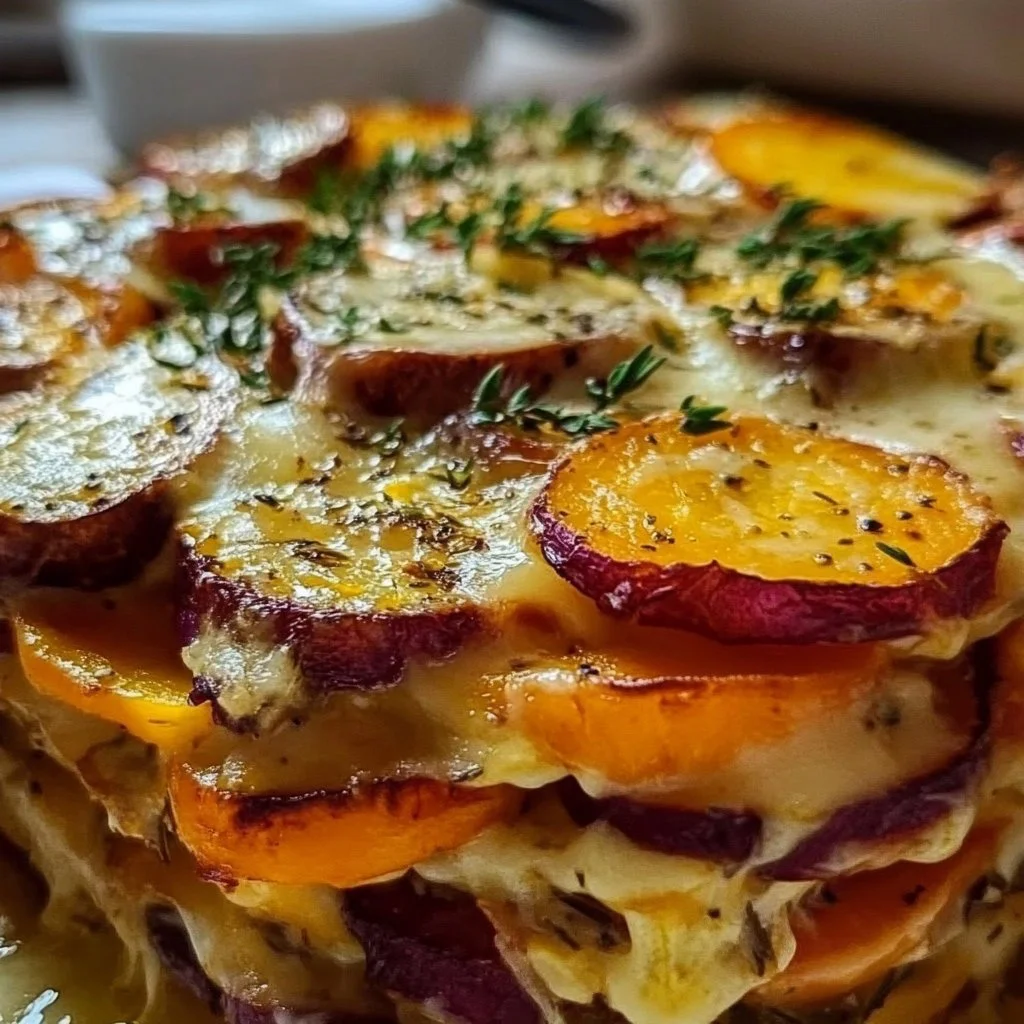 Cheesy Root Vegetable Gratin
