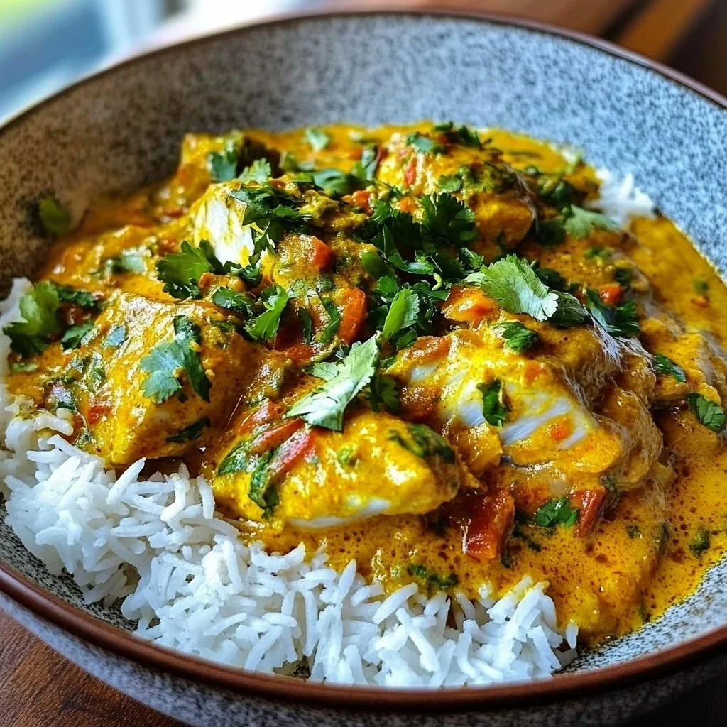 Coconut Lime Fish Curry with Jasmine Rice