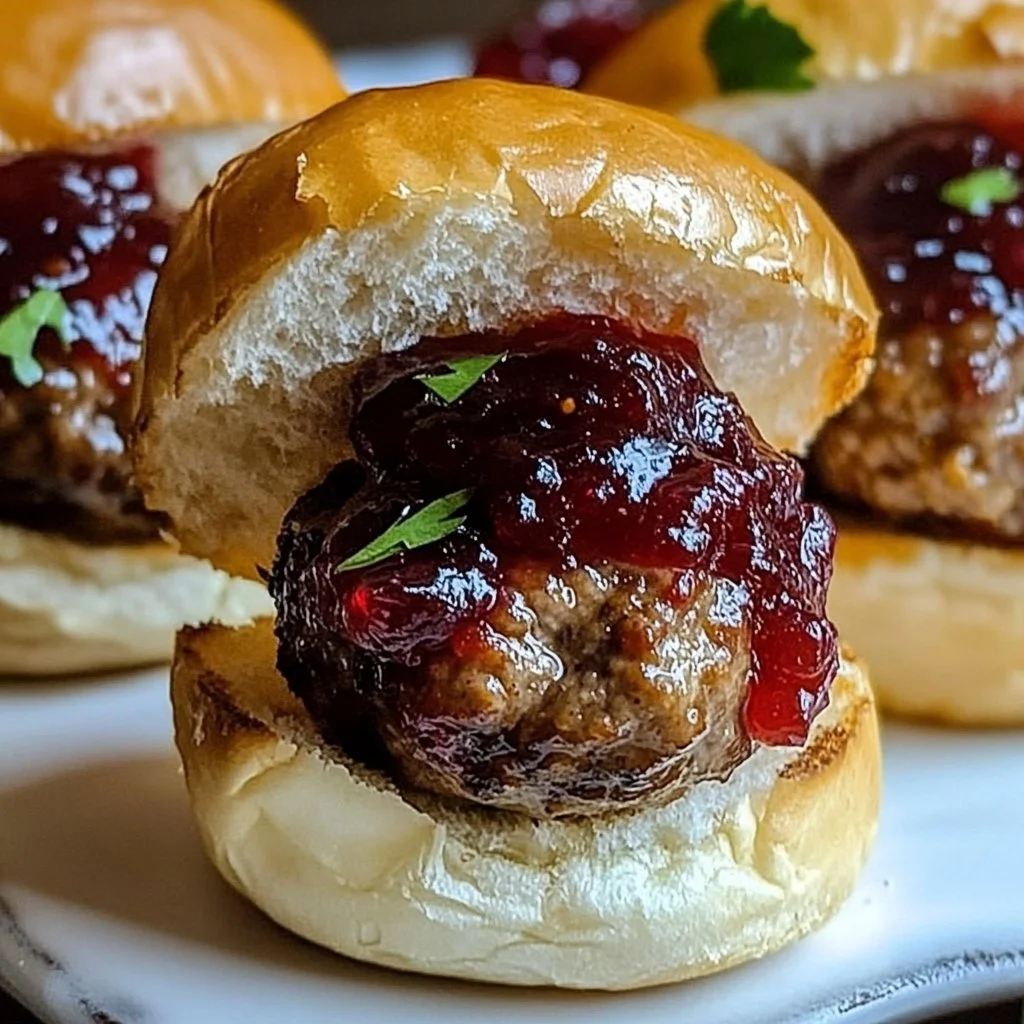 Cranberry Sauce Meatball Sliders