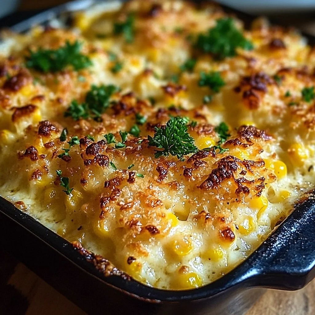 Delicious creamy corn casserole baked to perfection