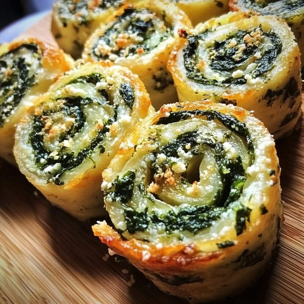 Creamy Spinach Parmesan Pinwheels