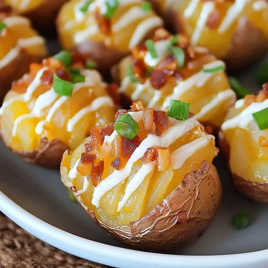 Crispy Loaded Hasselback Potato Bites