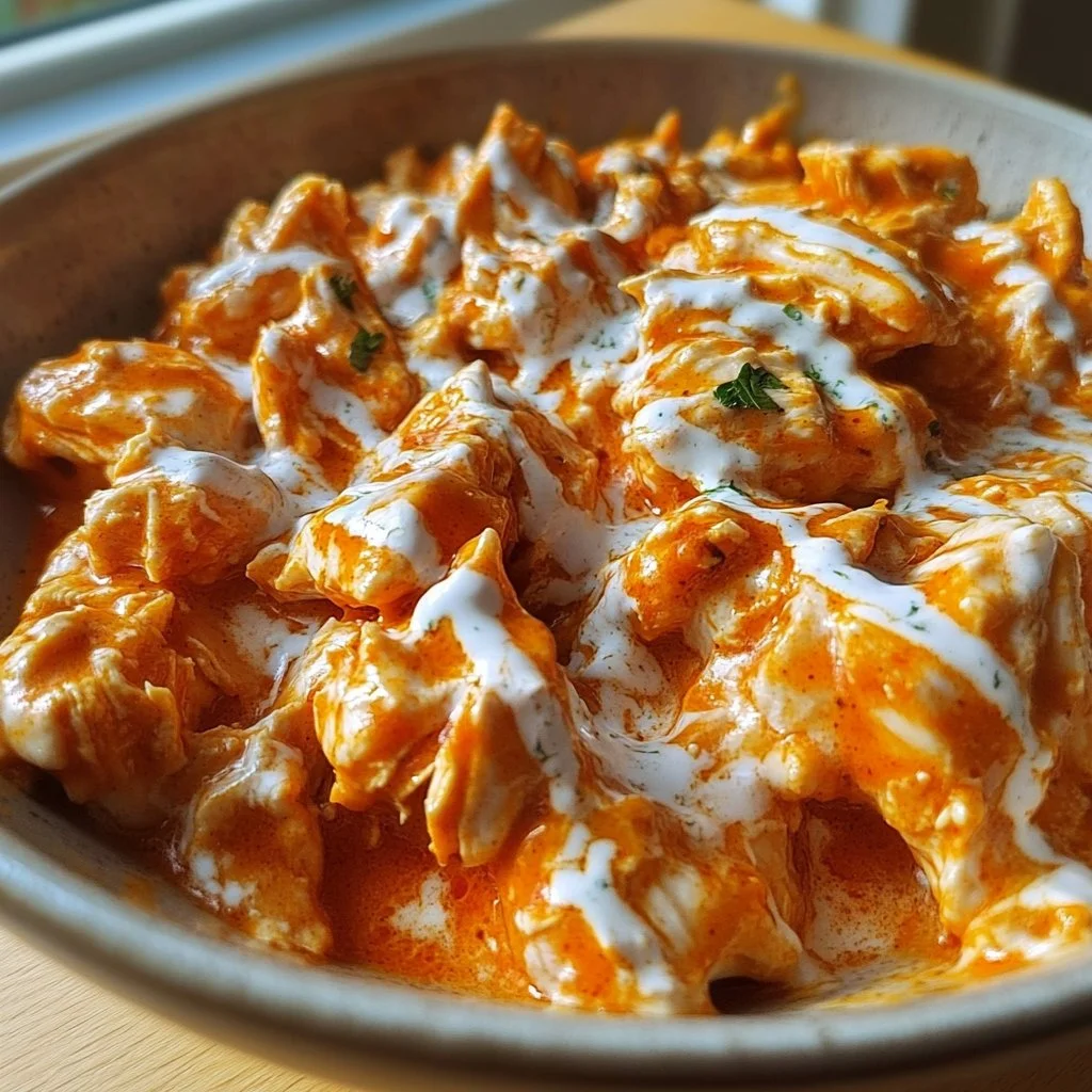 Crockpot Buffalo Chicken dish, flavorful and easy recipe for any meal