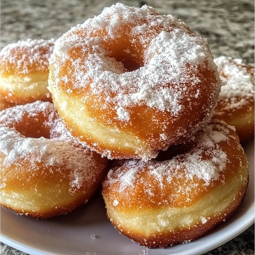 Delicious easy air fryer donuts golden brown and fluffy
