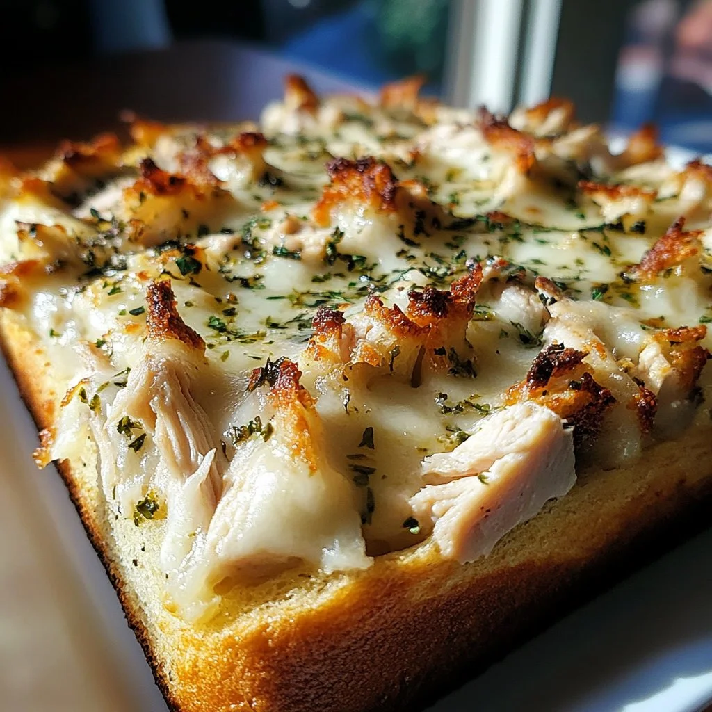 Chicken Alfredo Garlic Bread Pizza